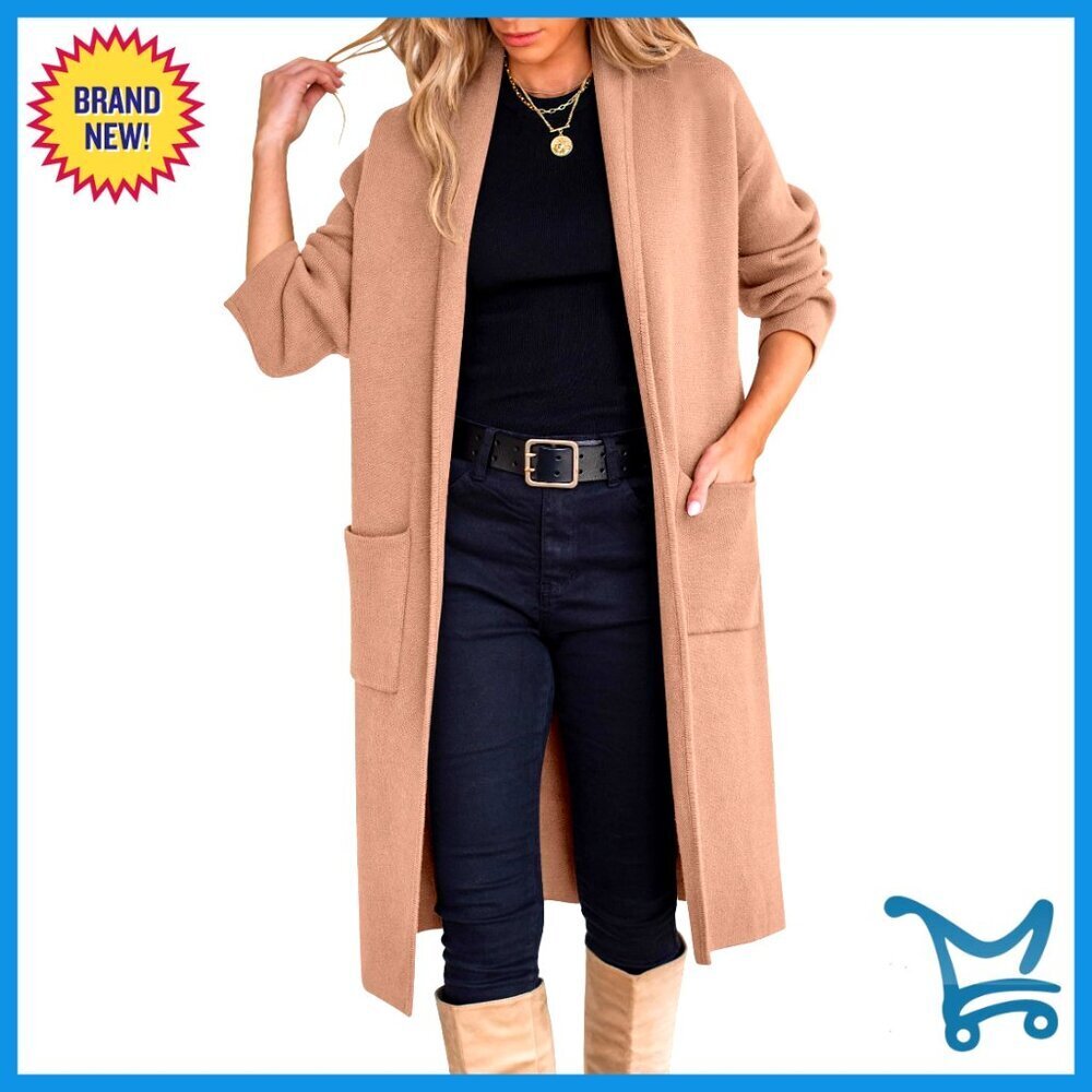 Oversized Open Front Cardigan Sweater Coatigan Duster Long Length Knit